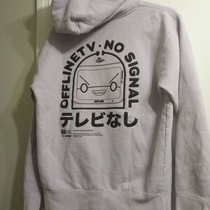 Offline TV; Angry TV Graphic Hoodie - Lavender, Women's XXL